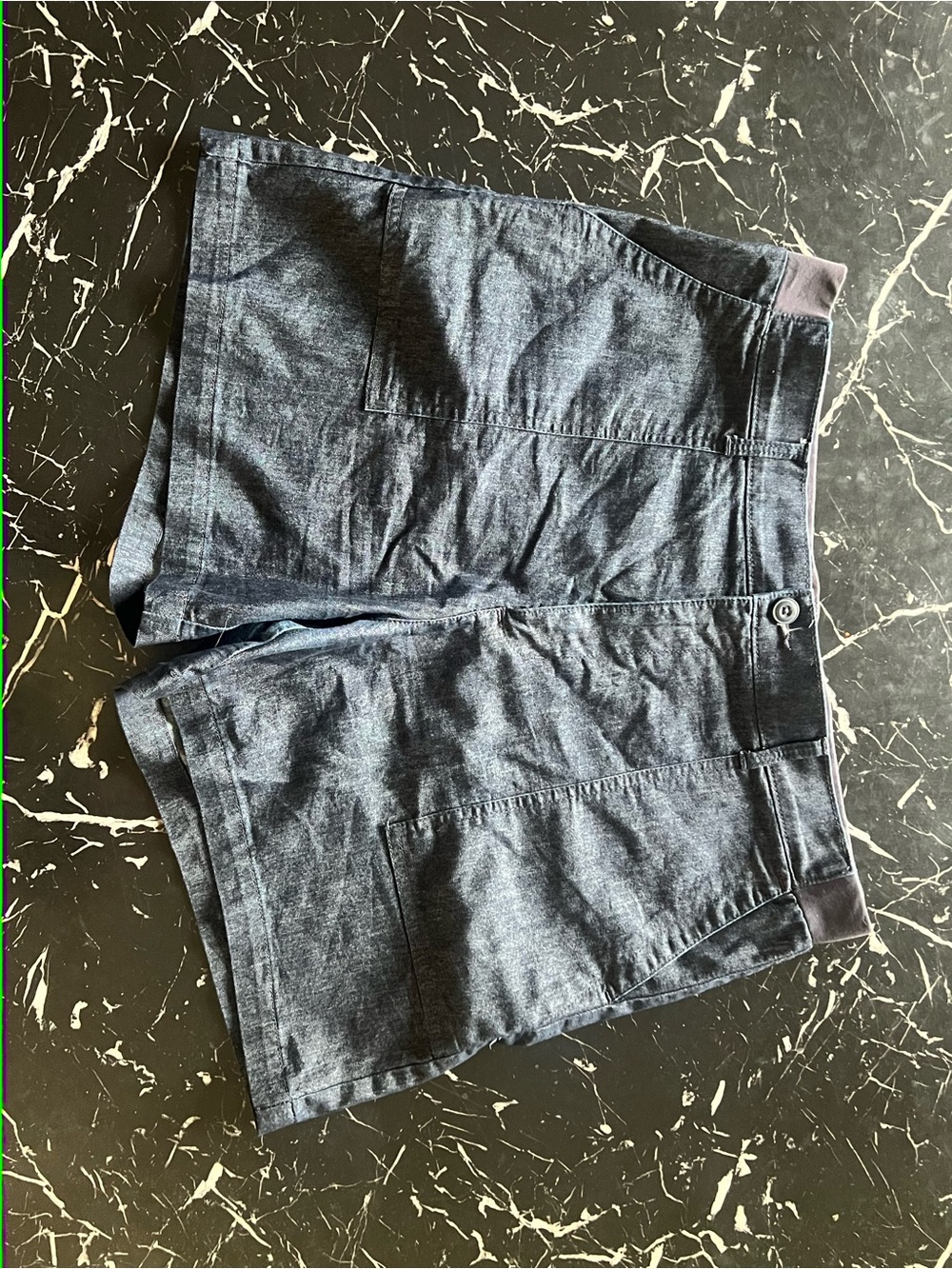 Lee Womenās Navy Blue Flat Front Casual Shorts